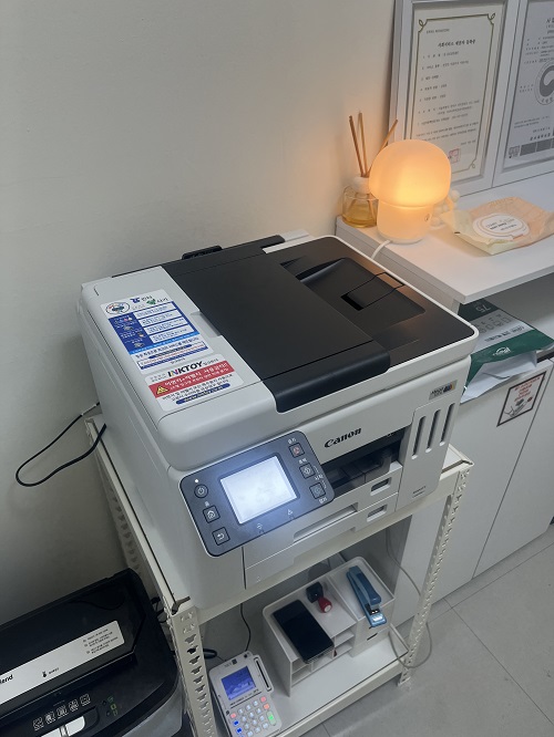 천안 복합기 렌탈 캐논 GX7192 피부샵 설치 사진 1